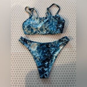 Zaful Tie Dye Blue & Green Women’s Stylish Bikini with Padding
Size S